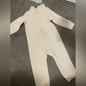 NWOT - Carter's Baby 12M Cream Quilted One Piece Outfit